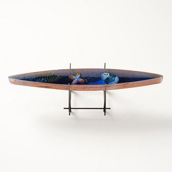 Bertil Vallien, a boat shaped sand cast glass sculpture,  Bullseye Glass Co., Portland, 1997.