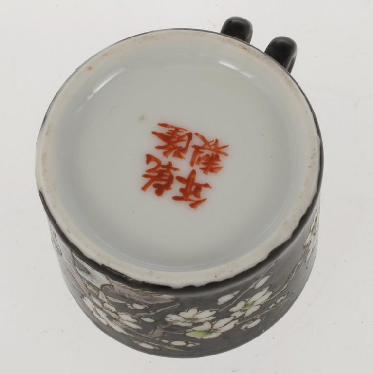 PARTI SKÅLAR samt FÅGELSKÅLAR, 5+15 st, porslin. Kina Republik (1912-1949).