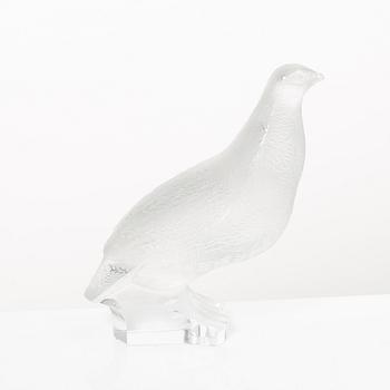 9 glass figurines, Lalique, France.