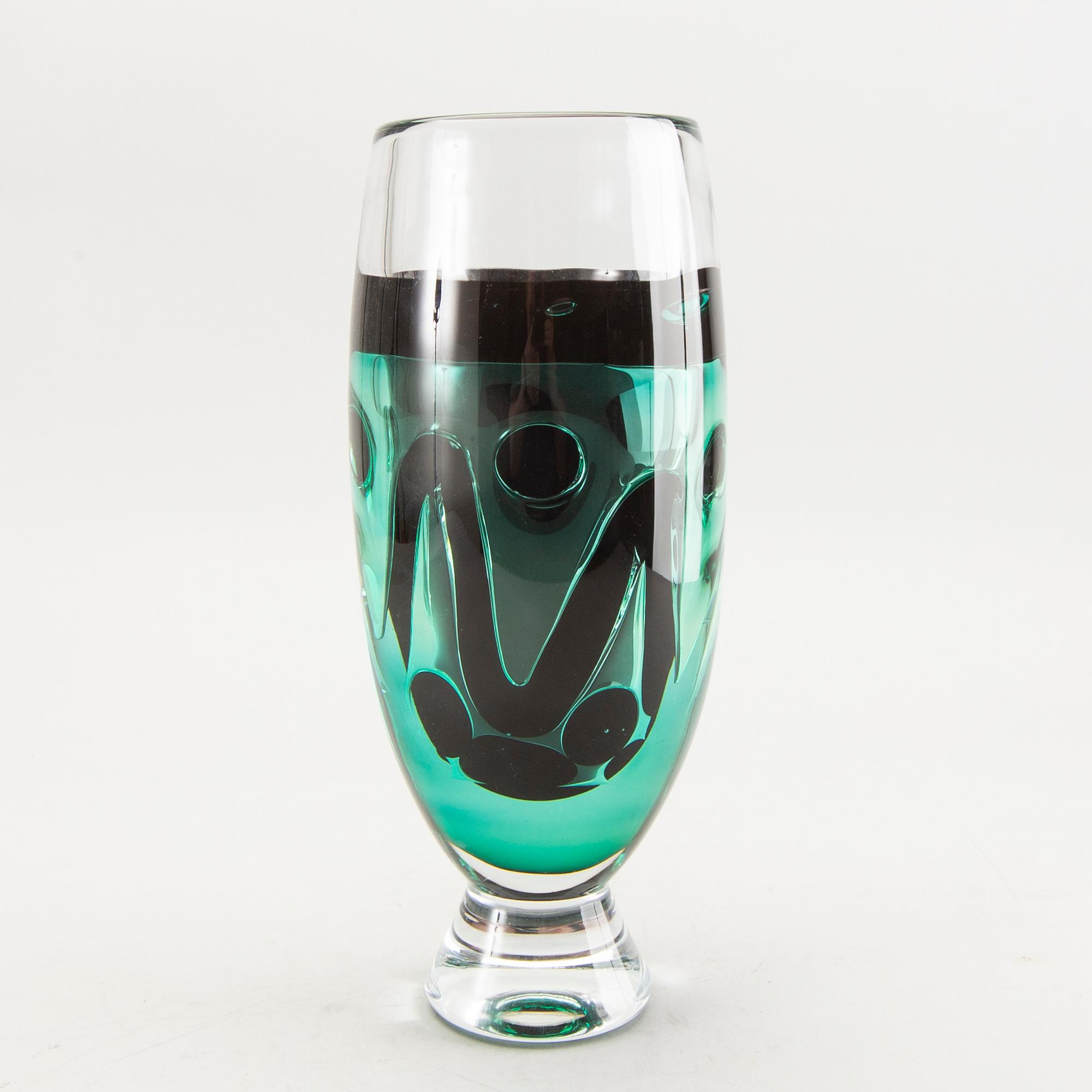 Bengt Edenfalk, a signed and dated glass vase.