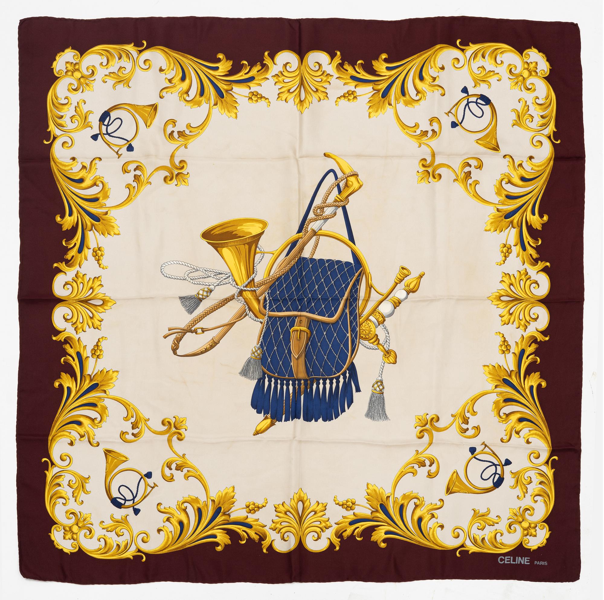 Céline, two silk scarves.