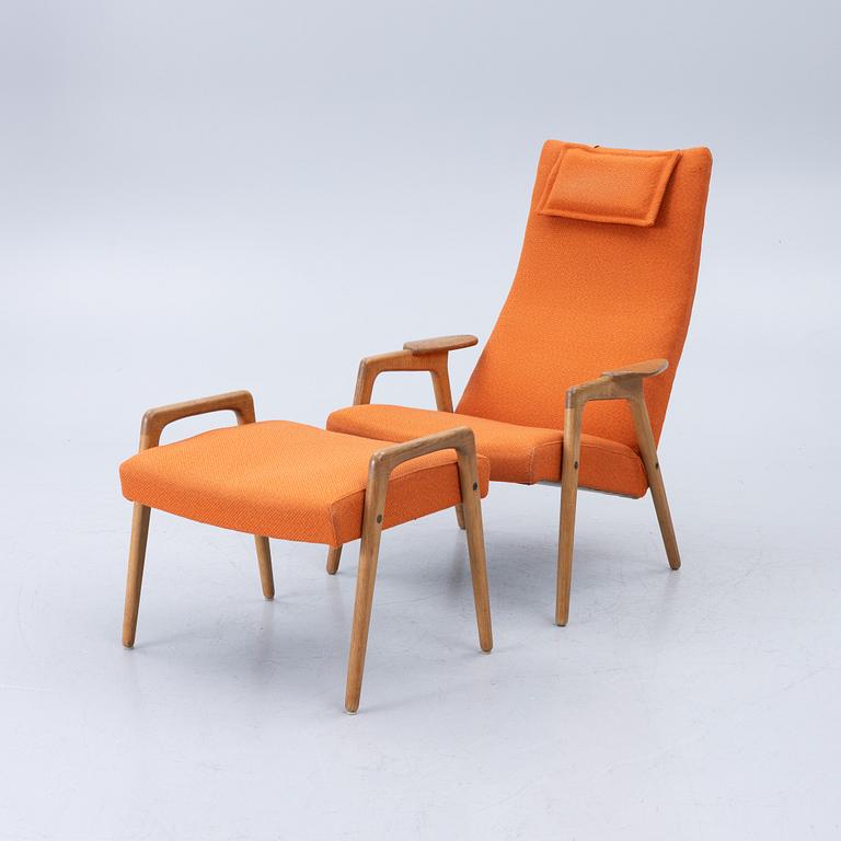 Yngve Ekström, Armchair with footstool, "Ruster", Swedese, 1950s/60s.