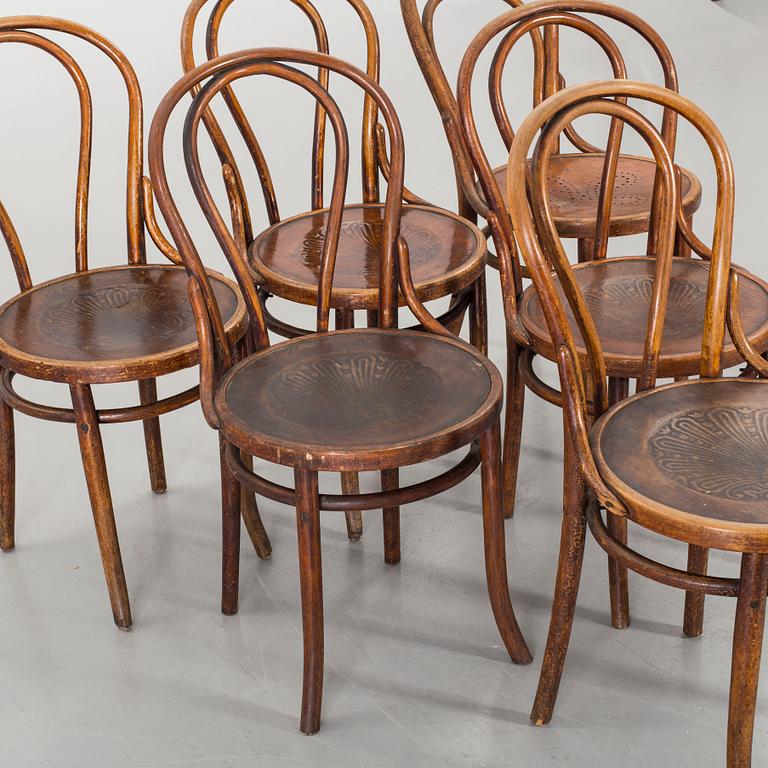 A set of six chairs,Thonet and Thonet-style, 20th century first part.