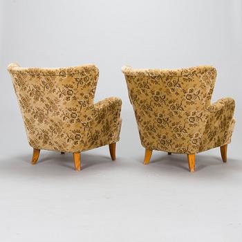 Ilmari Lappalainen, a pair of 1950's 'Laila' armchairs for Asko, Finland.