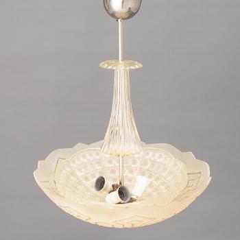 A ceiling lamp, Orrefors, 1940's.