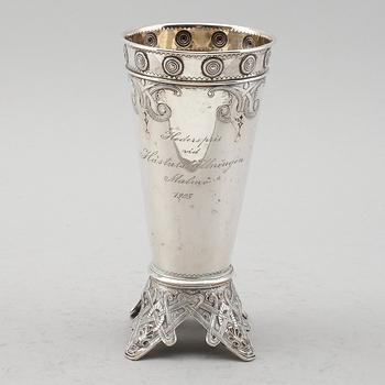 BÄGARE, silver, Erik Gustaf Markström, Uppsala 1901. Vikt ca 180 gram.