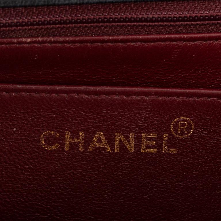 Chanel,  A black leather 'Mademoiselle' Classic Single Flap.