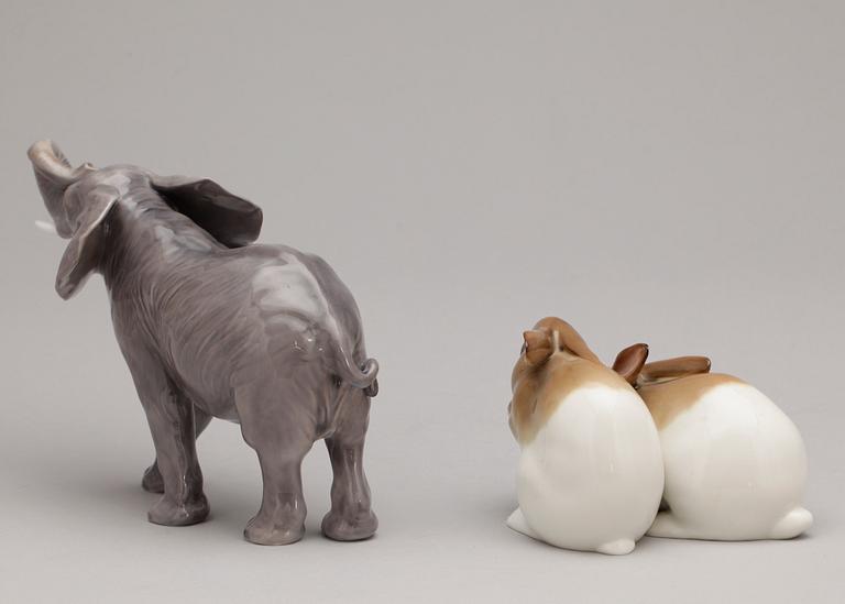 FIGURINER, 2 st, porslin, Royal Copenhagen respektive Rörstrand.
