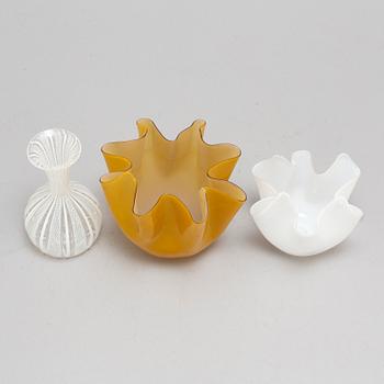 FULVIO BIANCONI & PAOLO VENINI, bland annat, vaser 3 st, glas, Venini, Murano.
