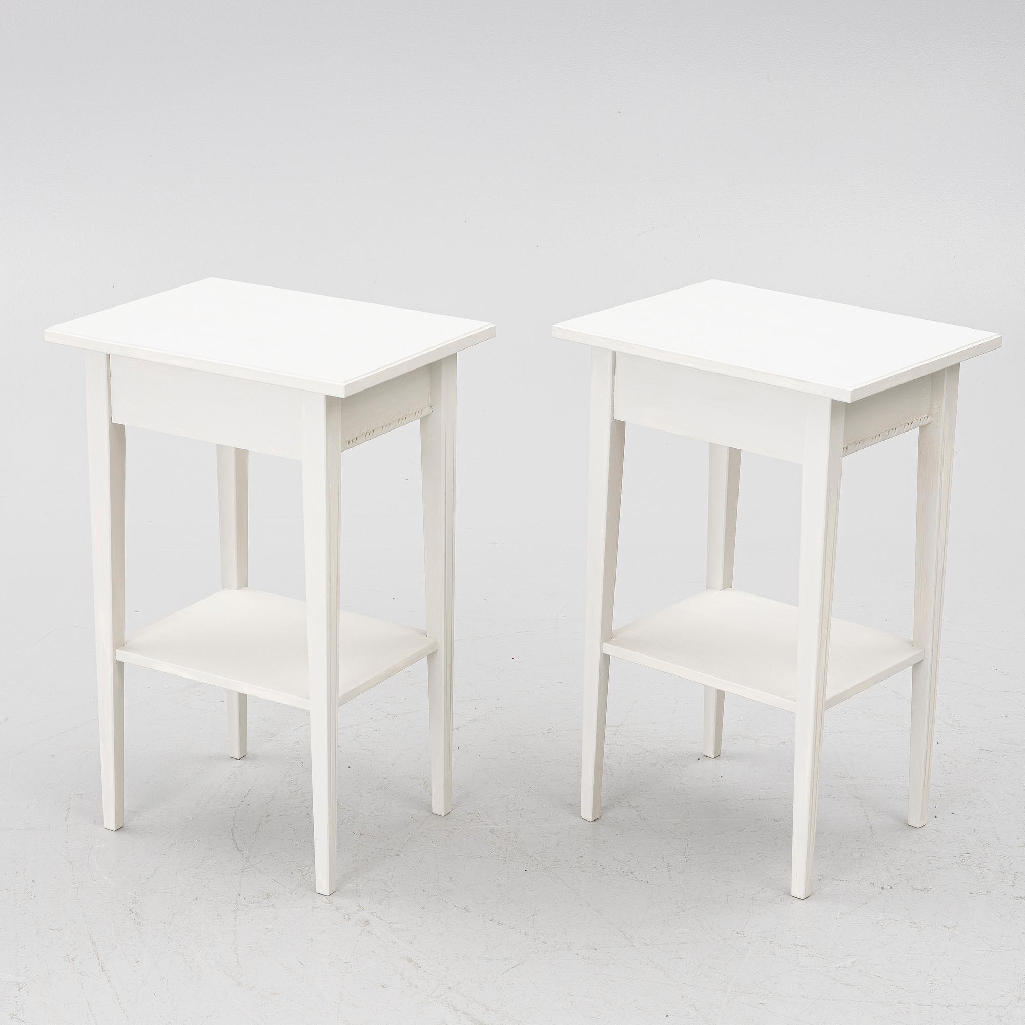 Bedside tables, a pair, Gustavian style, contemporary manufacture.