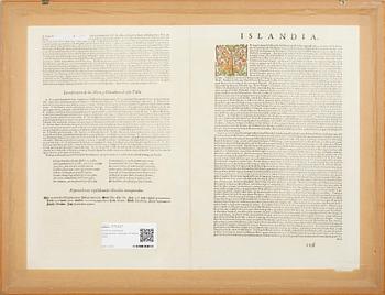 KARTA, kolorerat kopparstick, möjligen Ortelius 1585.