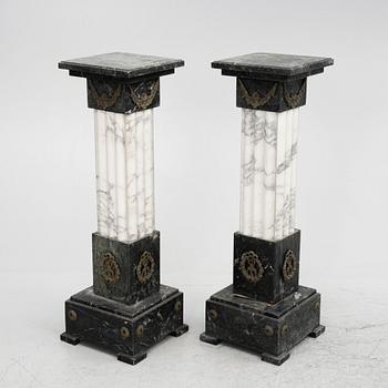 Pedestals, a pair, late 19th century.