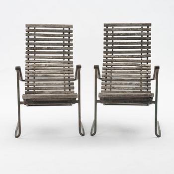 Bjärnums Slöjdfabrik, a pair of easy chairs, Sweden 1940-50s.