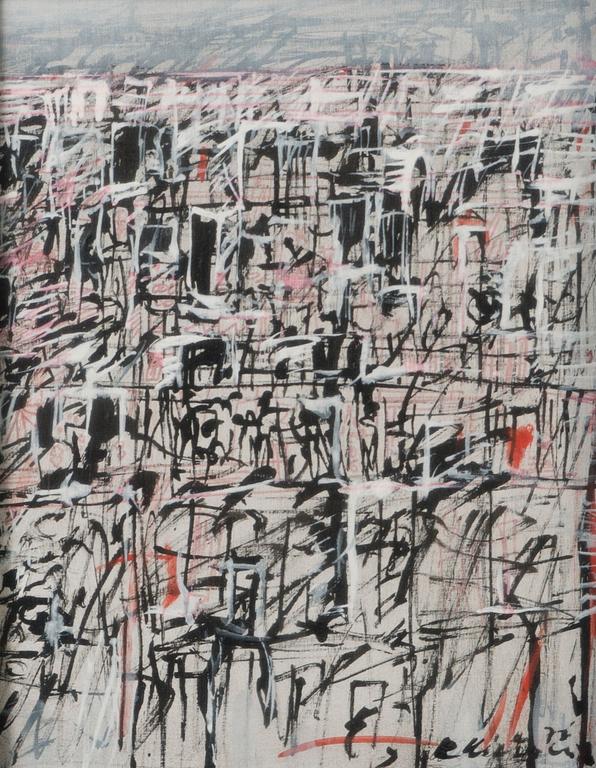 REINO HIETANEN, oil and mixed media, signed and dated -77.