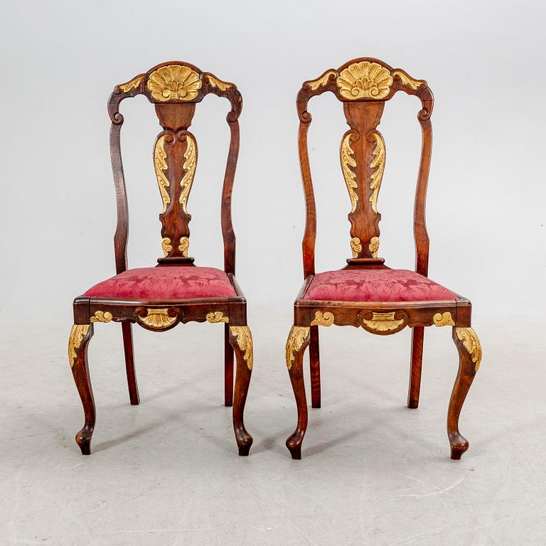 A pair of Louis XV style chairs early 1900.
