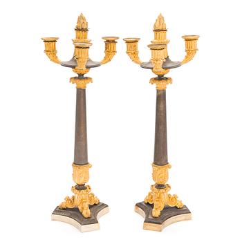 Candelabra pair, late Empire France 1830's.