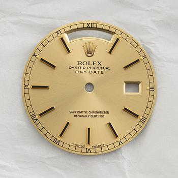 Rolex, Day-Date, "Bark Finish", "Lemon Roman Dial + extra Champagne Dial", ca 1981.
