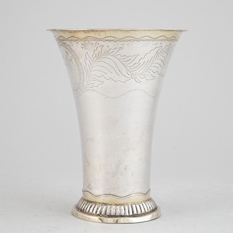 A silver beaker by Nils Tornberg, Linköping 1810.