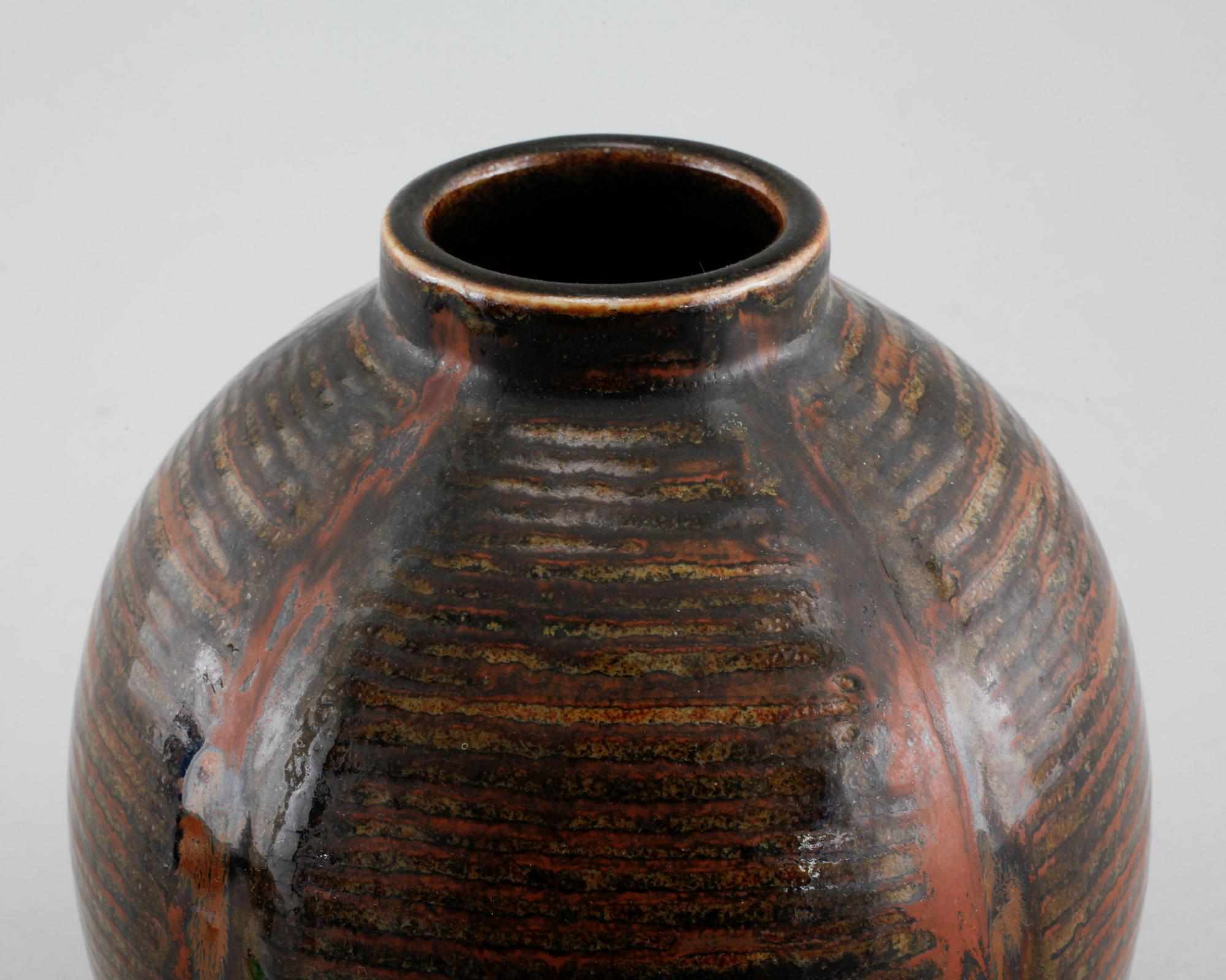 A unique Carl-Harry Stålhane vase in stoneware, Rörstrand, signed and dated -60.