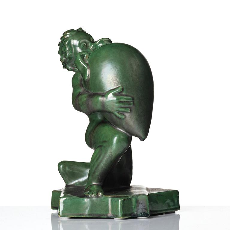 Ivar Johnsson, "Caliban", a glazed ceramic sculpture, Gefle porcelain factory, 1930s.