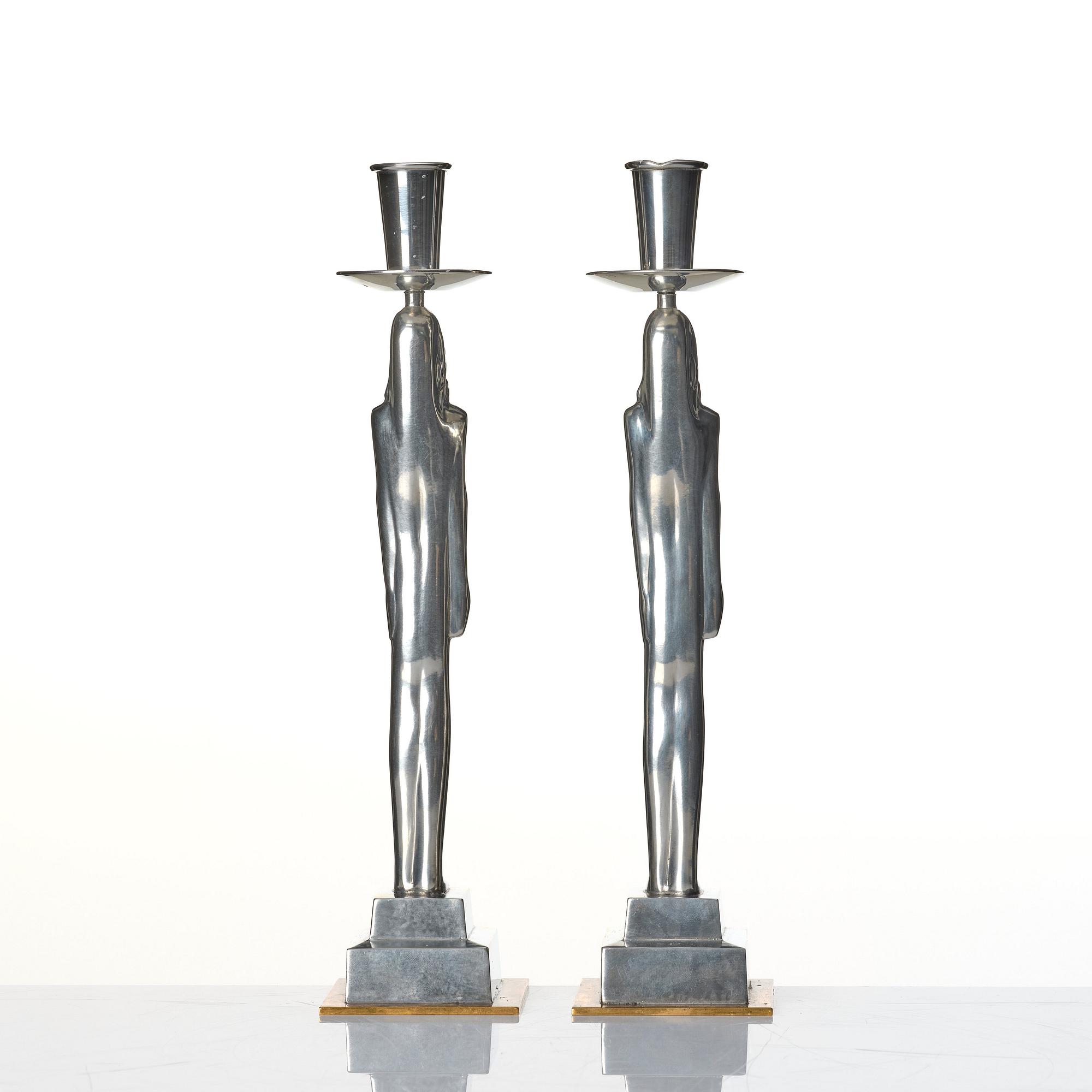 Edvin Öhrström, a pair of 'Egyptian' candlesticks, Svenskt Tenn, Stockholm 1988.