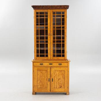 A birch wood veneered book cabinet early 20th Century.