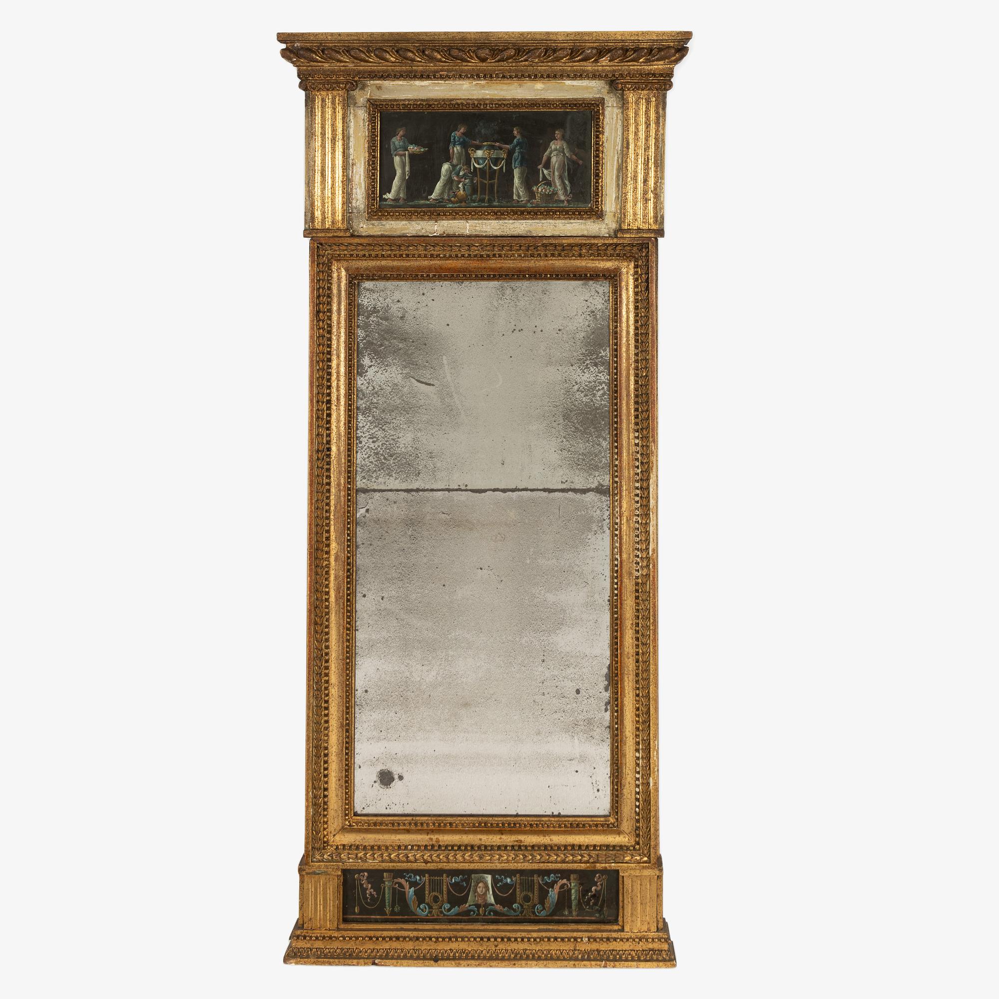 A late Gustavian mirror, Stockholm, circa 1800.