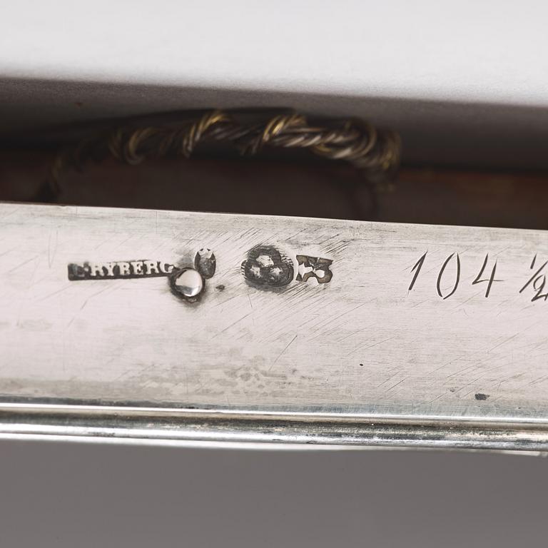 A Swedish early 19th century silver mirror, mark of Carl Magnus Ryberg, Stockholm 1812.