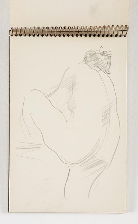 Lotte Laserstein, 10 små skissblock med teckningar.