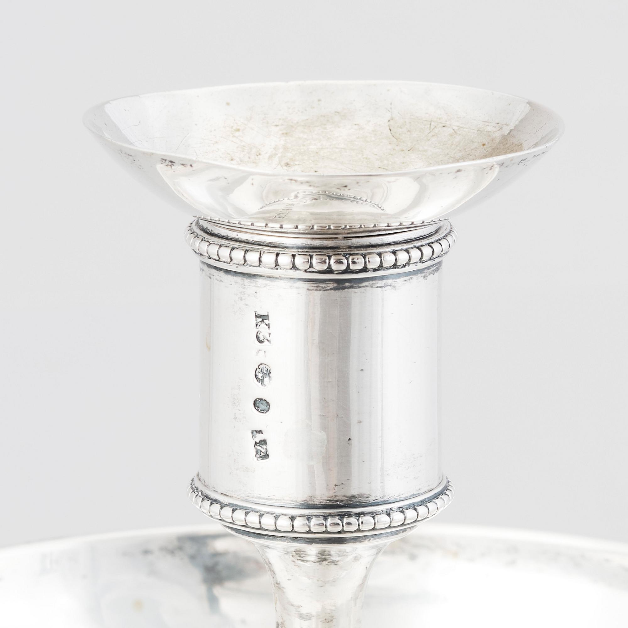 Adolf Zethelius, nattljusstakar, ett par, silver, Stockholm 1816.