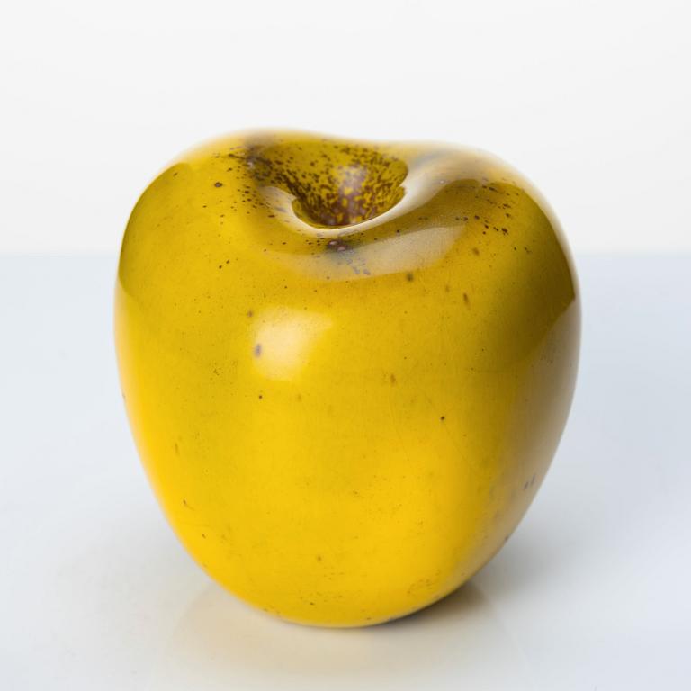 Hans Hedberg, a faience sculpture of an apple, Biot, France.