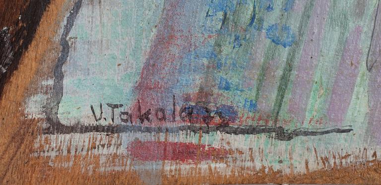VEIKKO TAKALA, olja och tempera på trä, sign. och dat. -73.