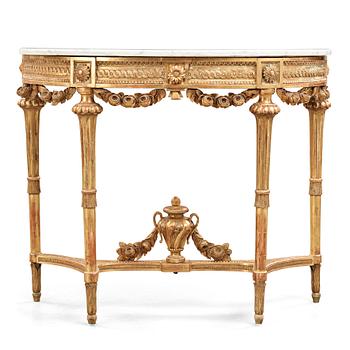 24. A Gustavian late 18th century console table.