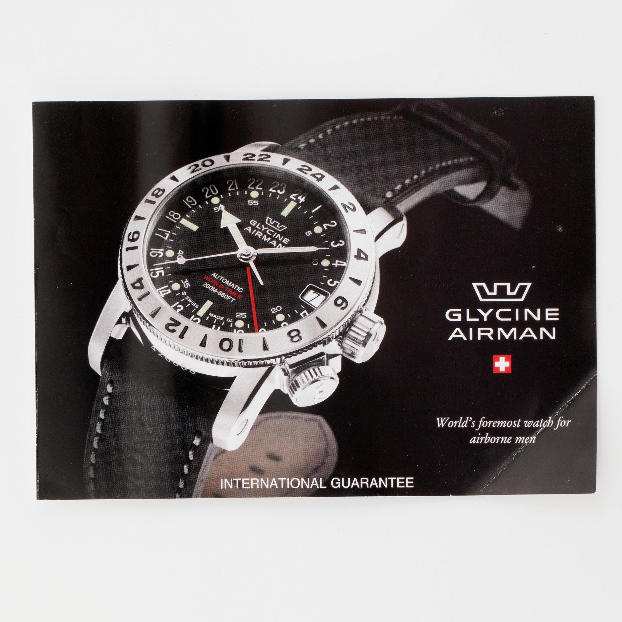 GLYCINE, Airman, World Timer (200M-660FT), wristwatch, 46 mm,