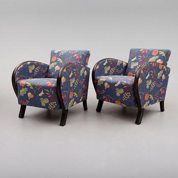 FÅTÖLJER, 1 par, art déco, 1900-talets första hälft.
