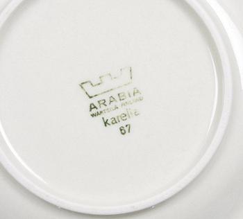 KAFFESERVIS, 10 delar, porslin, Arabia, 1970-tal, "Karelia".