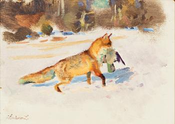 Lindorm Liljefors, Räv med byte.