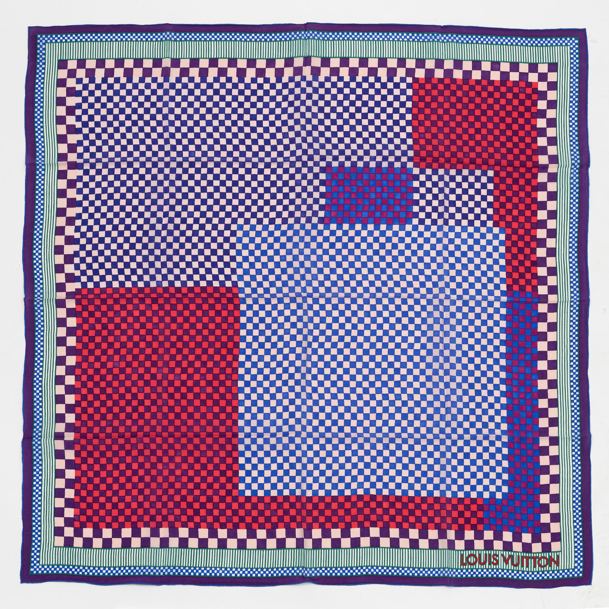 Louis Vuitton, a silk scarf.
