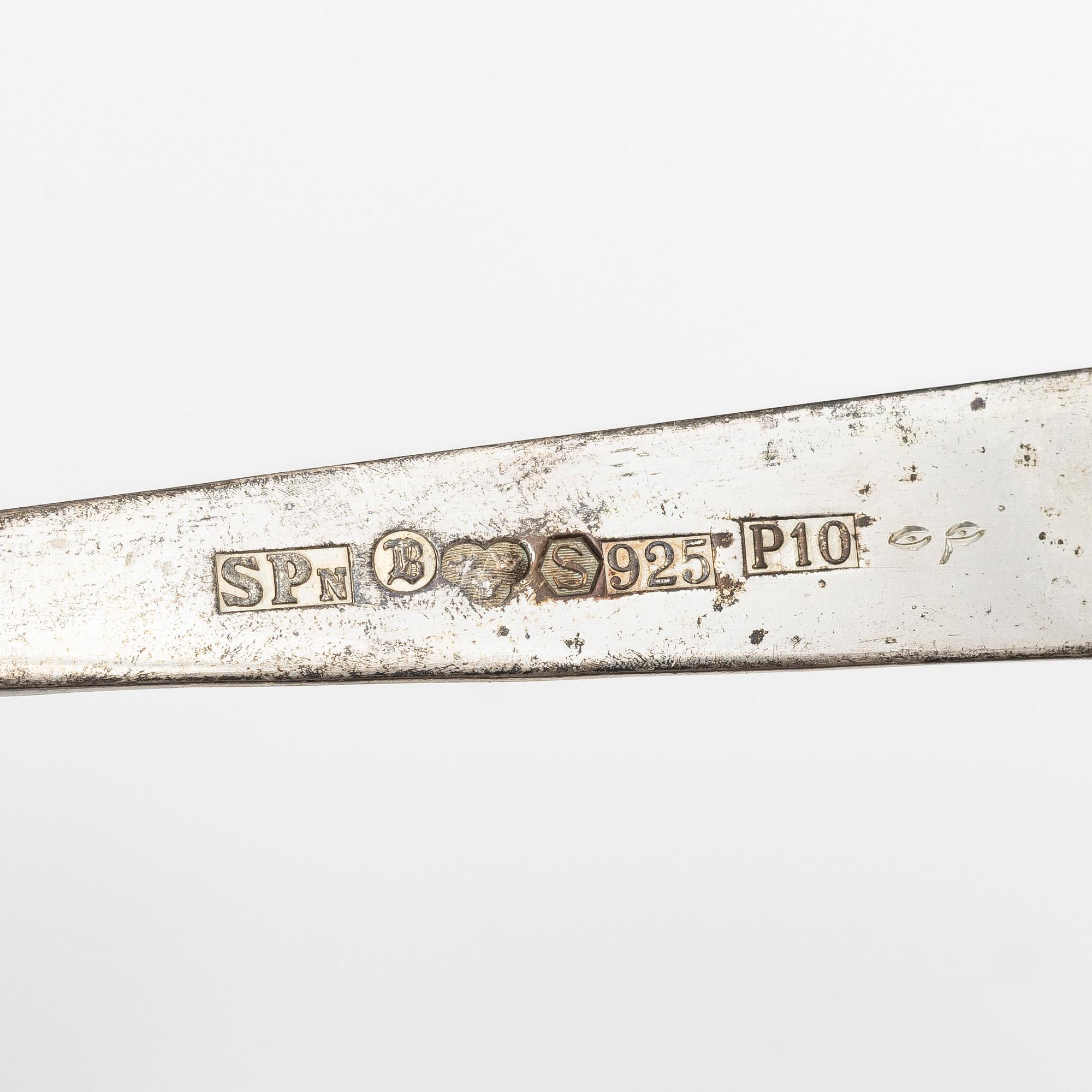 Guldsmed S Petersson i Söderhamn Ab, skedar, 2+2 st, sterlingsilver, Bollnäs 1989.