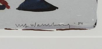 ULF WAHLBERG, färglitografi med gouache, sign o dat -84.