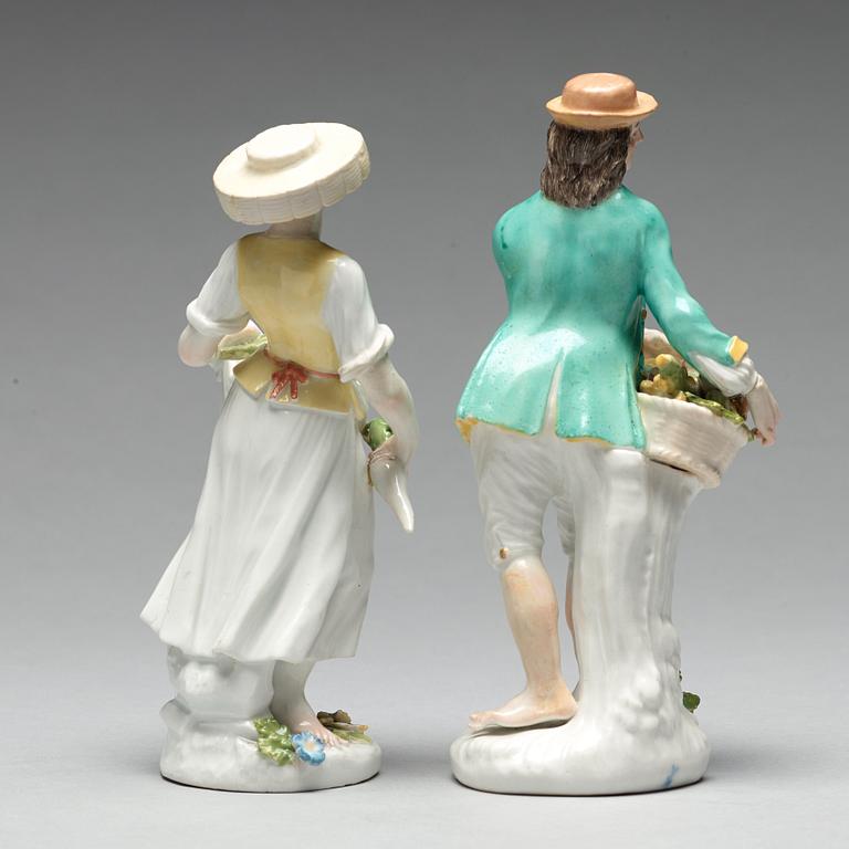 Two Meissen figurines, 18th Century.