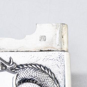 A Chinese Export silver calling card case, early 20th century.