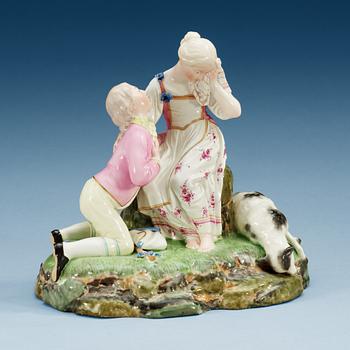 824. A Höcht porcelain figure group, 18th Century.