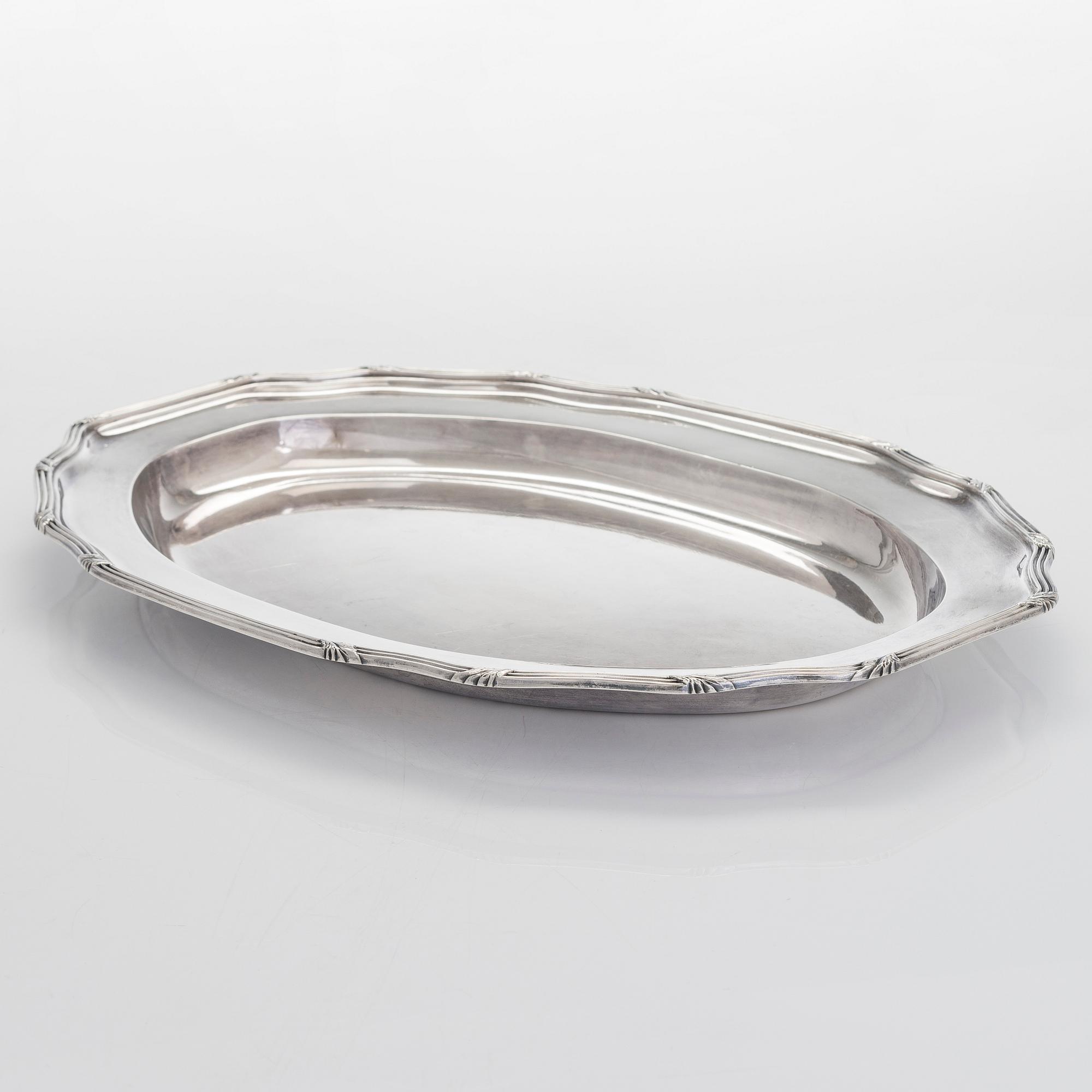 An 1890s Morozov silver serving dish from St. Petersburg.