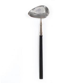Claës E. Giertta, Soup ladle, sterling silver and wood, Stockholm, 1975.