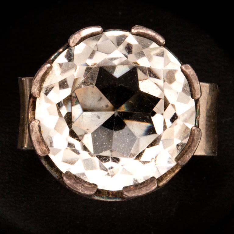 Silver jewellery, rock crystal, Karl Laine, Stigbert and others, 6 lots.