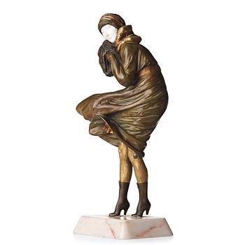 Demetre Chiparus, a patinated bronze and ivory figure "Th Squall", Paris, France 1920's.