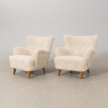 Ilmari Lappalainen, armchairs, a pair, "Laila", Asko 1950s.