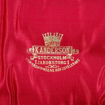 RESEBESTICK, 3 st, silver, CG Hallberg, 1900. Tot vikt ca 219 gram exklusive knivblad.