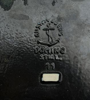 ASKFAT, 2 st, stengods, "Domino", Stig Lindberg, Gustavsberg.